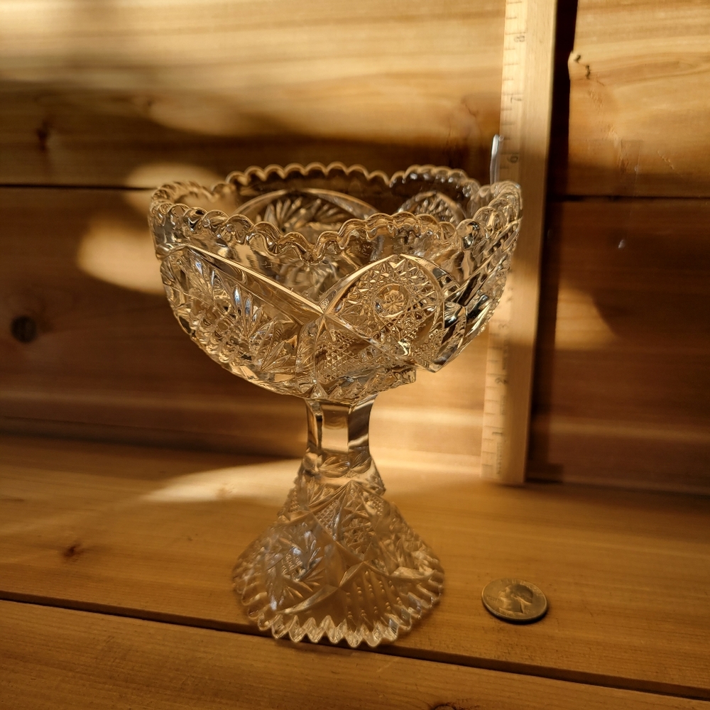 Vintage Imperial Nucut Crystal Candy Dish